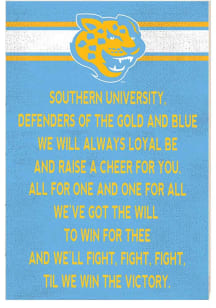 KH Sports Fan Southern University Jaguars 34x23 Fight Song Sign