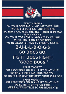 KH Sports Fan Fresno State Bulldogs 34x23 Fight Song Sign