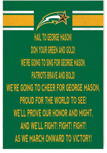 KH Sports Fan George Mason University 34x23 Fight Song Sign