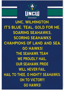 KH Sports Fan UNCW Seahawks 34x23 Fight Song Sign