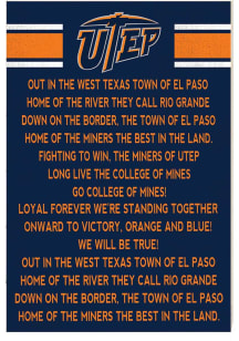 KH Sports Fan UTEP Miners 34x23 Fight Song Sign