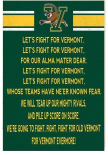 KH Sports Fan Vermont Catamounts 34x23 Fight Song Sign