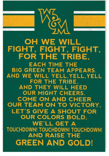 KH Sports Fan William &amp; Mary Tribe 34x23 Fight Song Sign