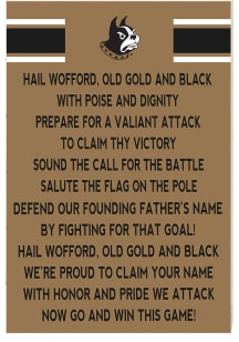 KH Sports Fan Wofford Terriers 34x23 Fight Song Sign