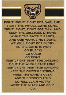 KH Sports Fan Oakland University Golden Grizzlies 34x23 Fight Song Sign