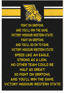 KH Sports Fan Missouri Western Griffons 34x23 Fight Song Sign