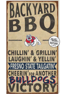KH Sports Fan Fresno State Bulldogs 11x20 Indoor Outdoor BBQ Sign