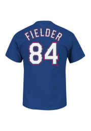 Prince Fielder Texas Rangers Blue Name and Number Short Sleeve Player T Shirt