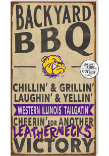 KH Sports Fan Western Illinois Leathernecks 11x20 Indoor Outdoor BBQ Sign