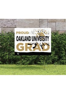 Oakland University Golden Grizzlies 18x24 Proud Grad Logo Yard Sign