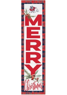 KH Sports Fan Fresno State Bulldogs 11x46 Merry Christmas Leaning Sign