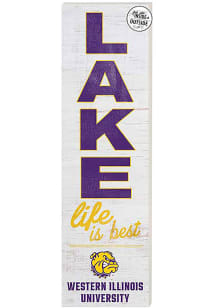 KH Sports Fan Western Illinois Leathernecks 35x10 Lake Life is Best Indoor Outdoor Sign