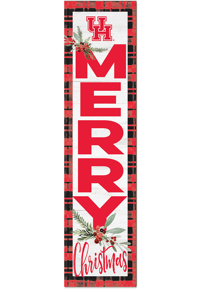 KH Sports Fan Houston Cougars 12x48 Merry Christmas Leaning Sign