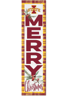 KH Sports Fan Iowa State Cyclones 11x46 Merry Christmas Leaning Sign