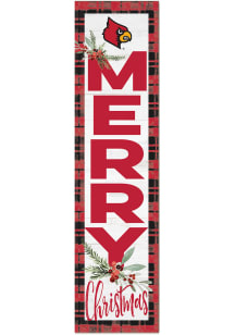 KH Sports Fan Louisville Cardinals 11x46 Merry Christmas Leaning Sign