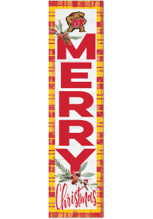 Red Maryland Terrapins 11x46 Merry Christmas Leaning Sign