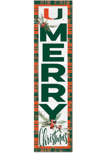 KH Sports Fan Miami Hurricanes 11x46 Merry Christmas Leaning Sign