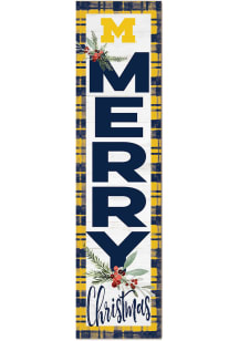 KH Sports Fan Michigan Wolverines 11x46 Merry Christmas Leaning Sign