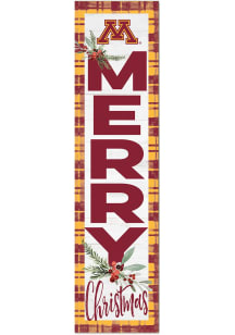 Red Minnesota Golden Gophers 11x46 Merry Christmas Leaning Sign