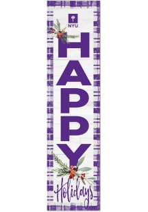 KH Sports Fan NYU Violets 11x46 Merry Christmas Leaning Sign