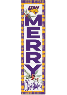 KH Sports Fan Northern Iowa Panthers 11x46 Merry Christmas Leaning Sign