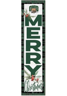 KH Sports Fan Ohio Bobcats 11x46 Merry Christmas Leaning Sign
