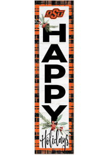 KH Sports Fan Oklahoma State Cowboys 11x46 Merry Christmas Leaning Sign