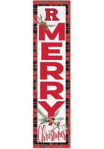 Red Rutgers Scarlet Knights 11x46 Merry Christmas Leaning Sign