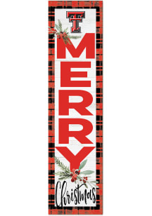 KH Sports Fan Texas Tech Red Raiders 11x46 Merry Christmas Leaning Sign