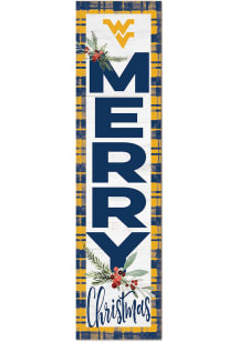 KH Sports Fan West Virginia Mountaineers 11x46 Merry Christmas Leaning Sign