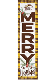 KH Sports Fan Western Michigan Broncos 11x46 Merry Christmas Leaning Sign