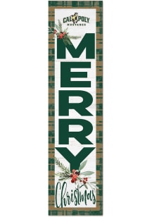 KH Sports Fan Cal Poly Mustangs 11x46 Merry Christmas Leaning Sign