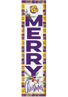KH Sports Fan Western Illinois Leathernecks 11x46 Merry Christmas Leaning Sign