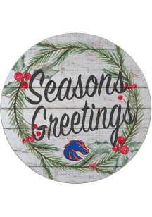 KH Sports Fan Boise State Broncos 20x20 Weathered Seasons Greetings Sign