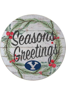 KH Sports Fan BYU Cougars 20x20 Weathered Seasons Greetings Sign