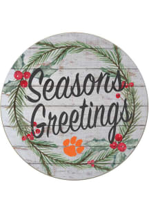 KH Sports Fan Clemson Tigers 20x20 Weathered Seasons Greetings Sign