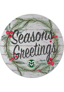 KH Sports Fan Colorado State Rams 20x20 Weathered Seasons Greetings Sign