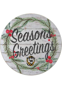 KH Sports Fan Fort Hays State Tigers 20x20 Weathered Seasons Greetings Sign