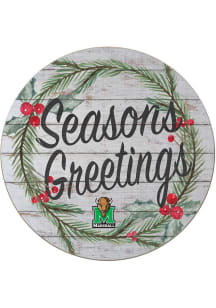 KH Sports Fan Marshall Thundering Herd 20x20 Weathered Seasons Greetings Sign