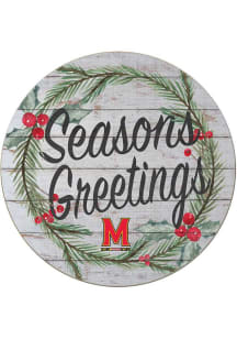 KH Sports Fan Maryland Terrapins 20x20 Weathered Seasons Greetings Sign