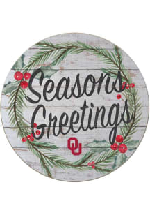 KH Sports Fan Oklahoma Sooners 20x20 Weathered Seasons Greetings Sign