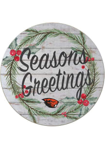 KH Sports Fan Oregon State Beavers 20x20 Weathered Seasons Greetings Sign