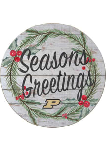 KH Sports Fan Purdue Boilermakers 20x20 Weathered Seasons Greetings Sign