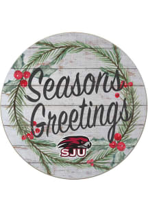 KH Sports Fan Saint Josephs Hawks 20x20 Weathered Seasons Greetings Sign