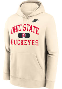 Mens Ohio State Buckeyes Natural Nike Legacy Primary Logo Hooded Sweatshirt