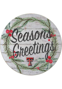 KH Sports Fan Texas Tech Red Raiders 20x20 Weathered Seasons Greetings Sign