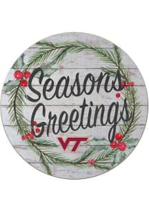 KH Sports Fan Virginia Tech Hokies 20x20 Weathered Seasons Greetings Sign