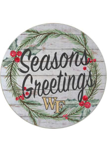 KH Sports Fan Wake Forest Demon Deacons 20x20 Weathered Seasons Greetings Sign
