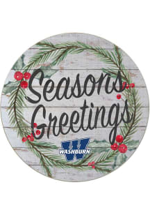 KH Sports Fan Washburn Ichabods 20x20 Weathered Seasons Greetings Sign