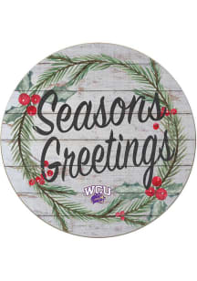 KH Sports Fan Western Carolina 20x20 Weathered Seasons Greetings Sign